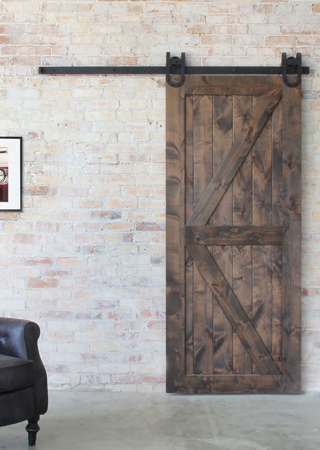 Barn doors over a doorway